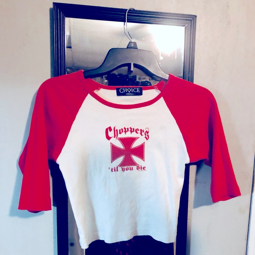 Choppers Crop Tee Shirt , Size small,